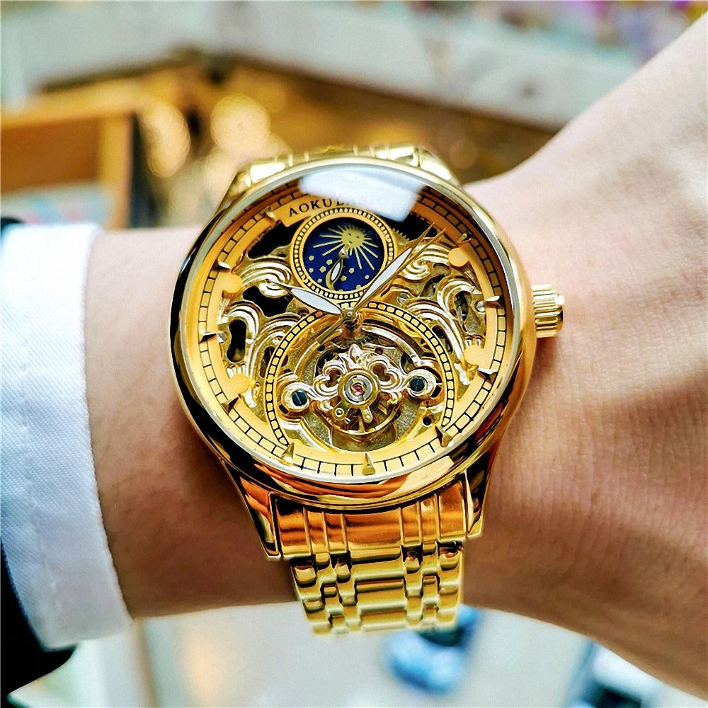 Mechanical Skeleton Watch For Men Automatic Self Winding Watches