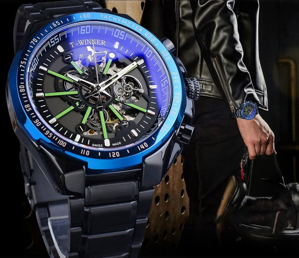 Mechanical Skeleton Watch For Men Automatic Self Winding Watches